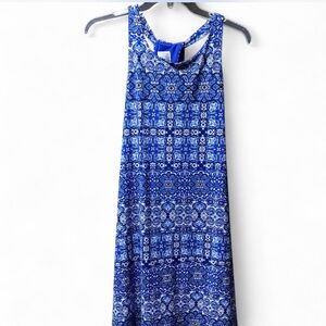 Cupio Blue and White Patterned Dress